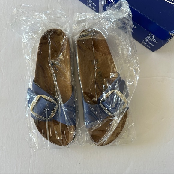 Birkenstock MADRID BIG BUCKLE Navy Blue leather Sandals 38 women’s - Picture 9 of 15